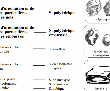 Clé de détermination des principales structures pédologiques
