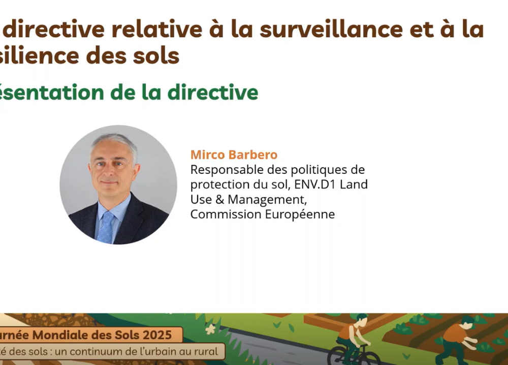 Présentation de la directive relative à la surveillance et la résilience des sols par Mirco Barbero