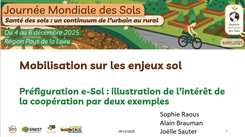 Mobilisation sur les enjeux sol, préfiguration du réseau e-SOL